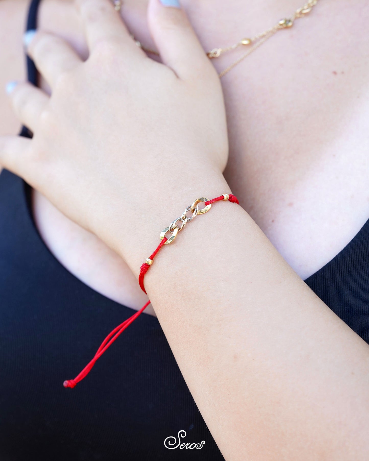 Altın Zincirli İpli Bileklik