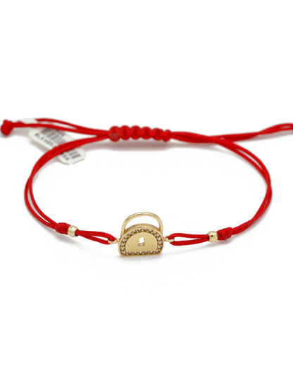 Stone Gold Lock Rope Bracelet