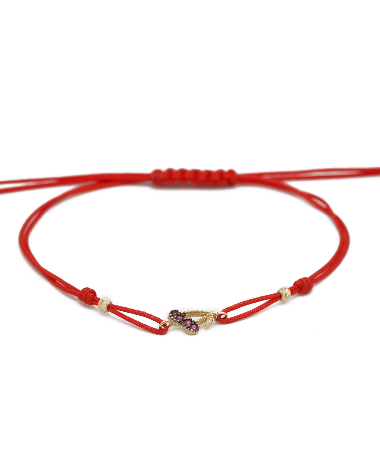 Golden Cherry String Bracelet